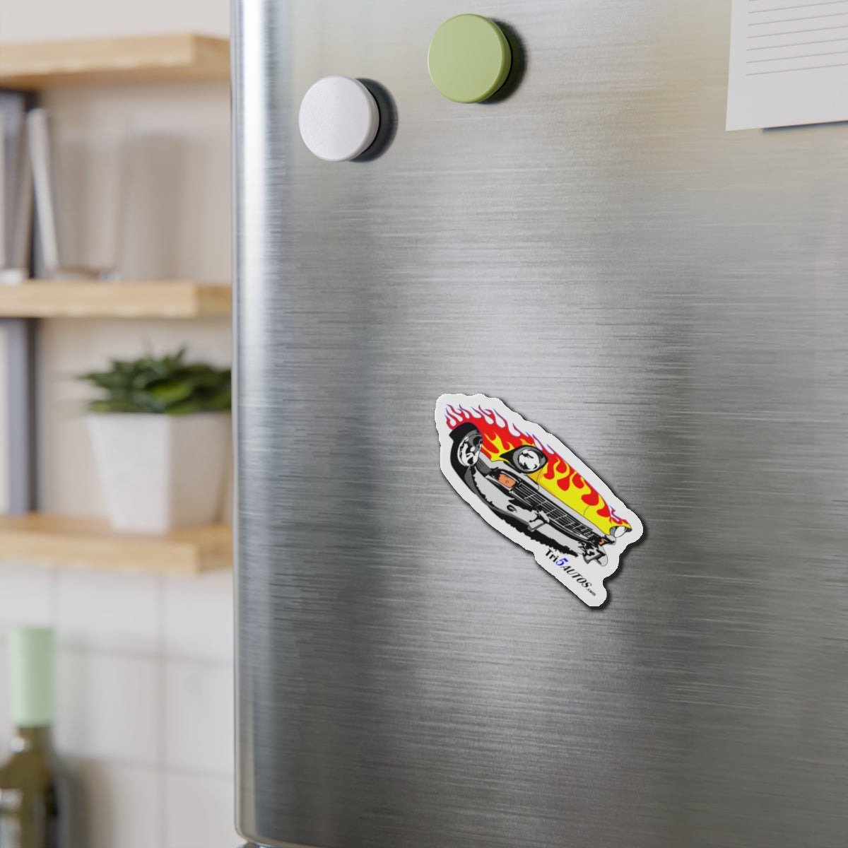 Flamed Tri-Five Die-Cut Magnets