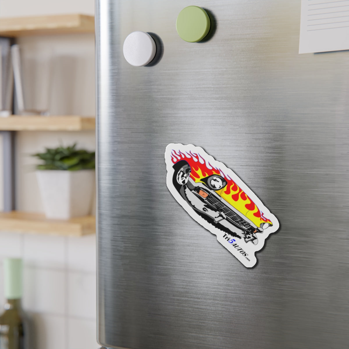 Flamed Tri-Five Die-Cut Magnets