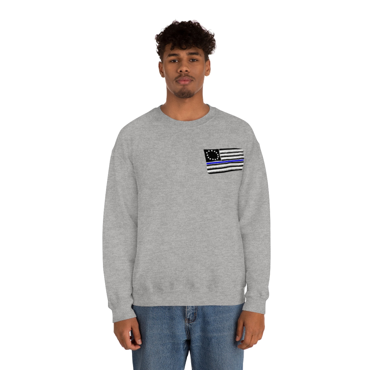 '57 Blue Bel Air - Peace Officers Thin Blue Line - Unisex Heavy Blend™ Crewneck Sweatshirt