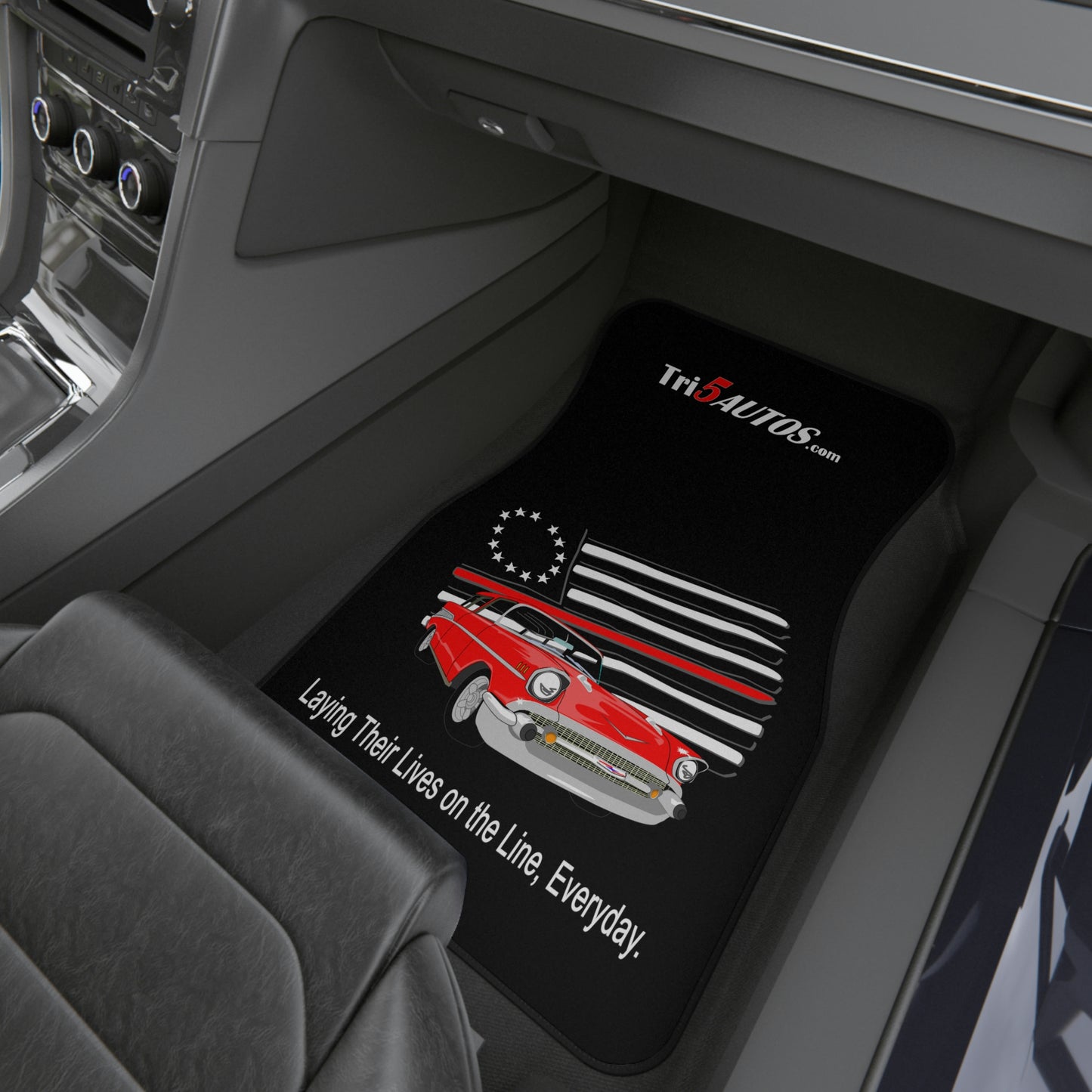 '57 Red Nomad - Celebrating Fire Fighters - Car Mats (2x Front)