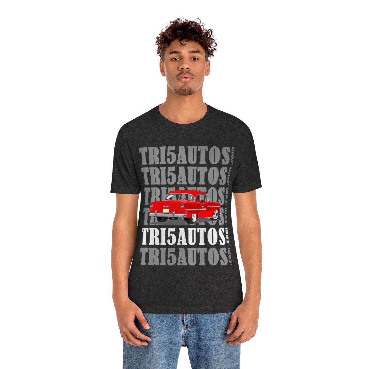 55 Red Tri5Autos T - Unisex Jersey Short Sleeve Tee