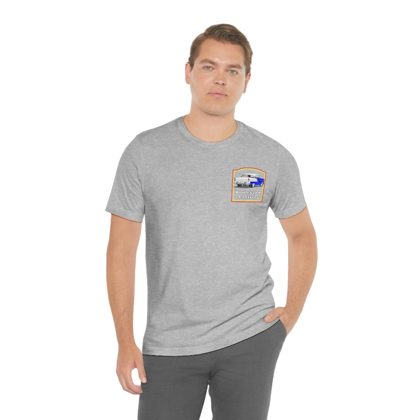 Boulevard Cruiser - Unisex Jersey Short Sleeve Tee - Front and Back Design