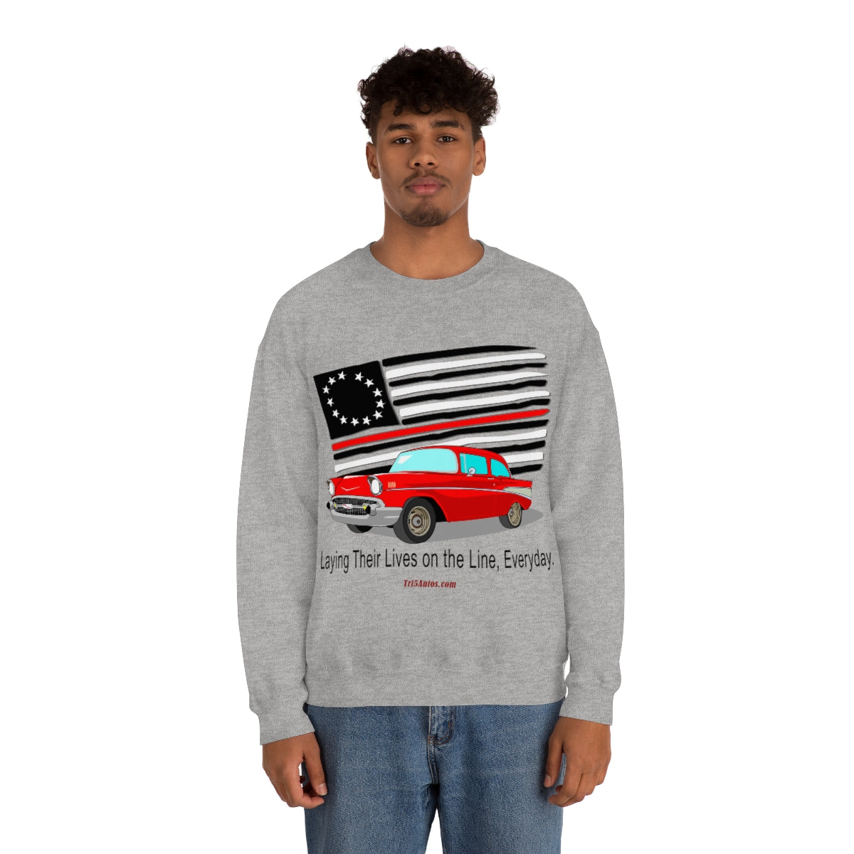 '57 Nomad Firefighter's Thin Red Line Unisex Heavy Blend™ Crewneck Sweatshirt