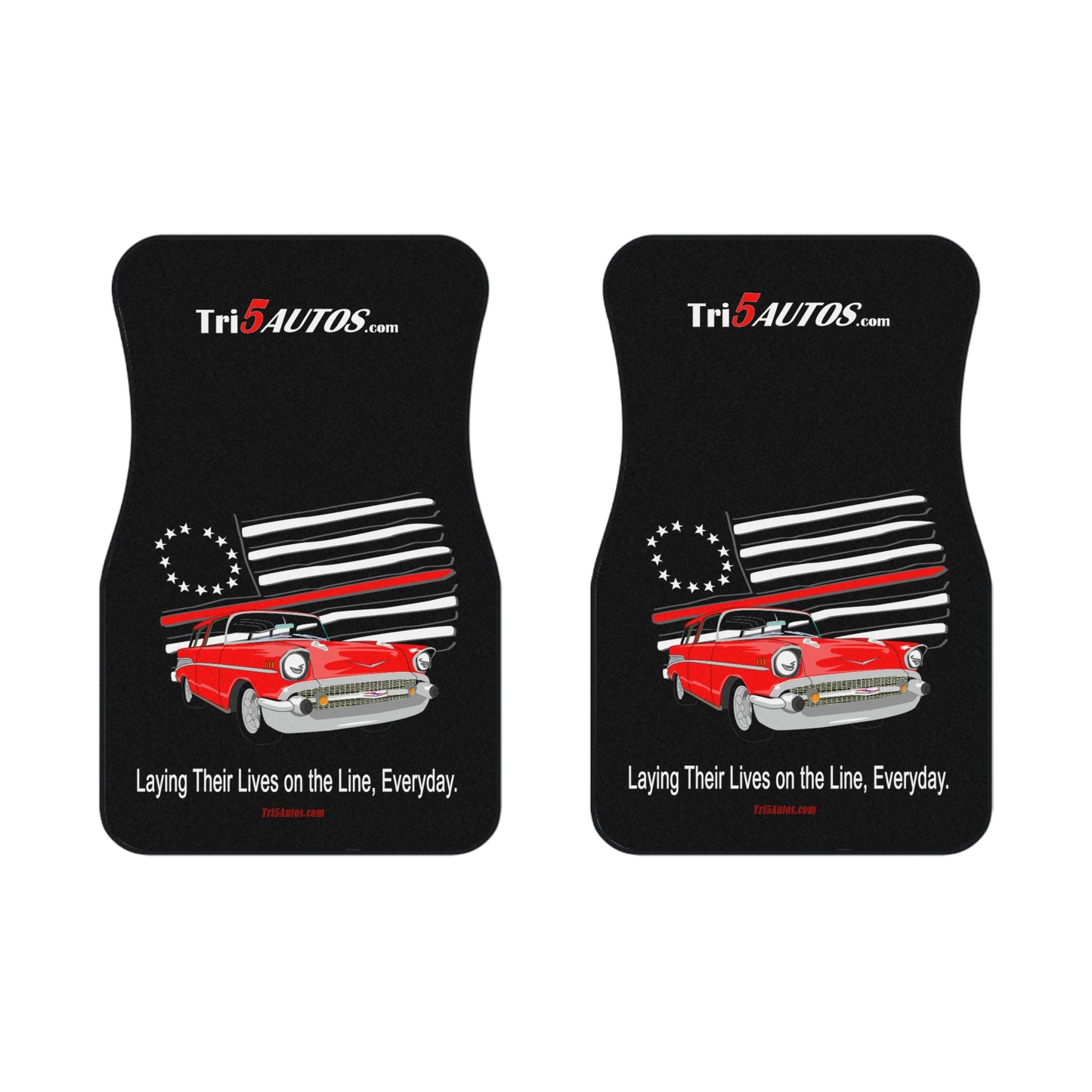 '57 Red Nomad - Celebrating Fire Fighters - Car Mats (2x Front)