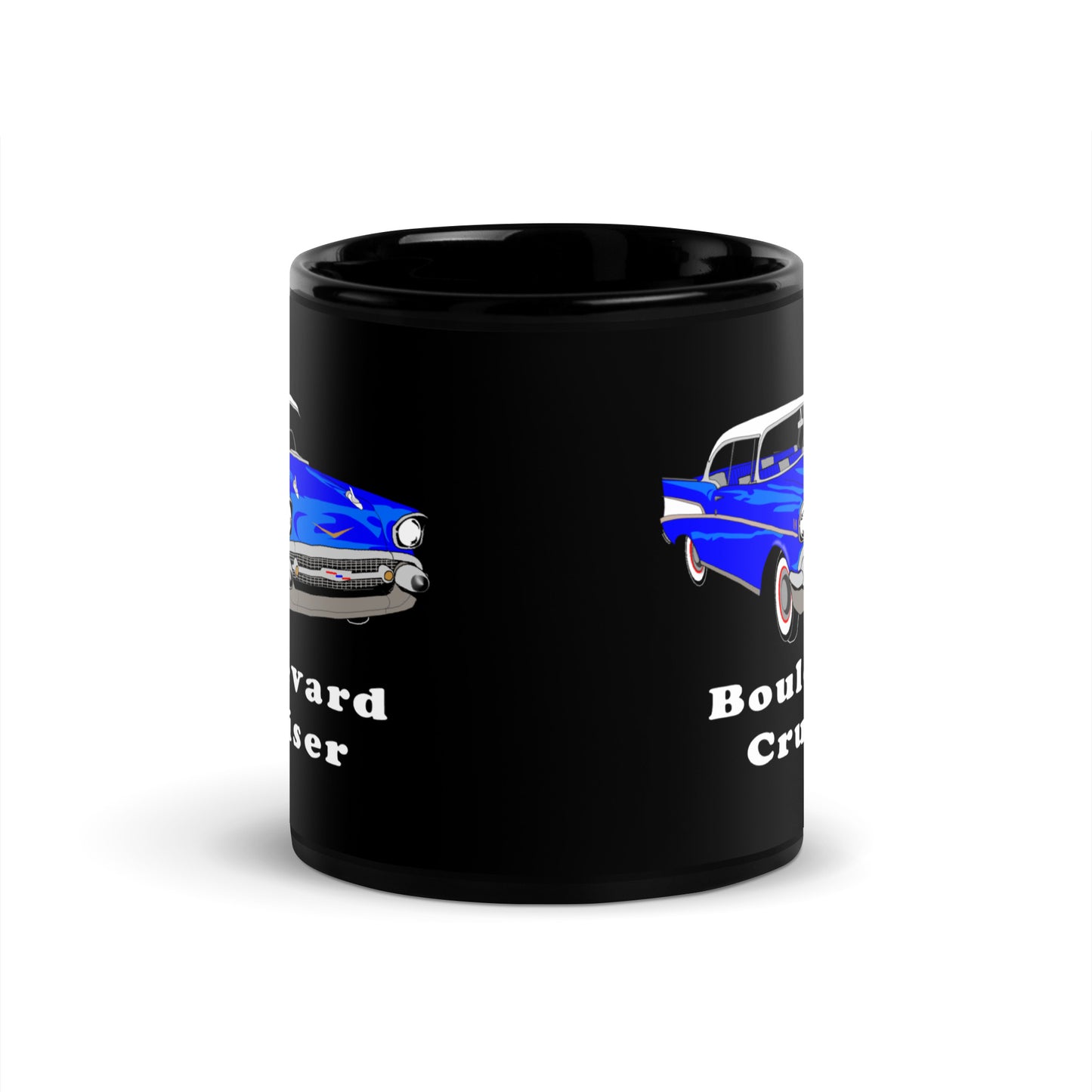 Blue 57 Black Glossy Mug