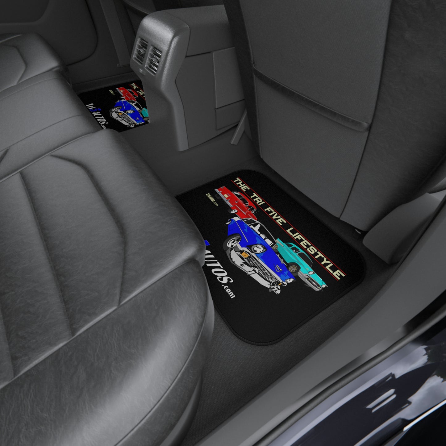 Tri-Five Lifestyle Rear Car Mats (2x Rear) Blue Logo