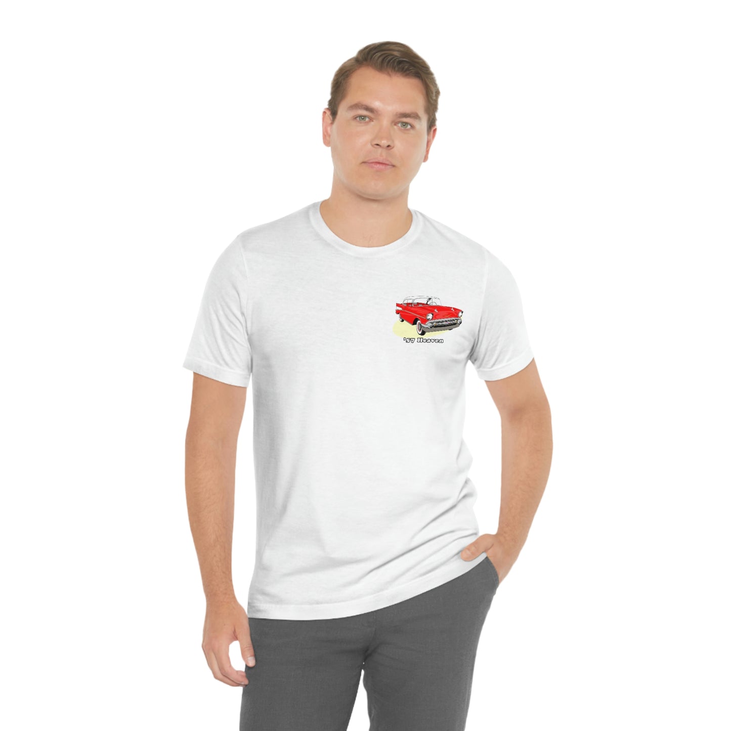 Red 57 Glimpse Heaven - Unisex Jersey Short Sleeve Tee - Front and Back Design