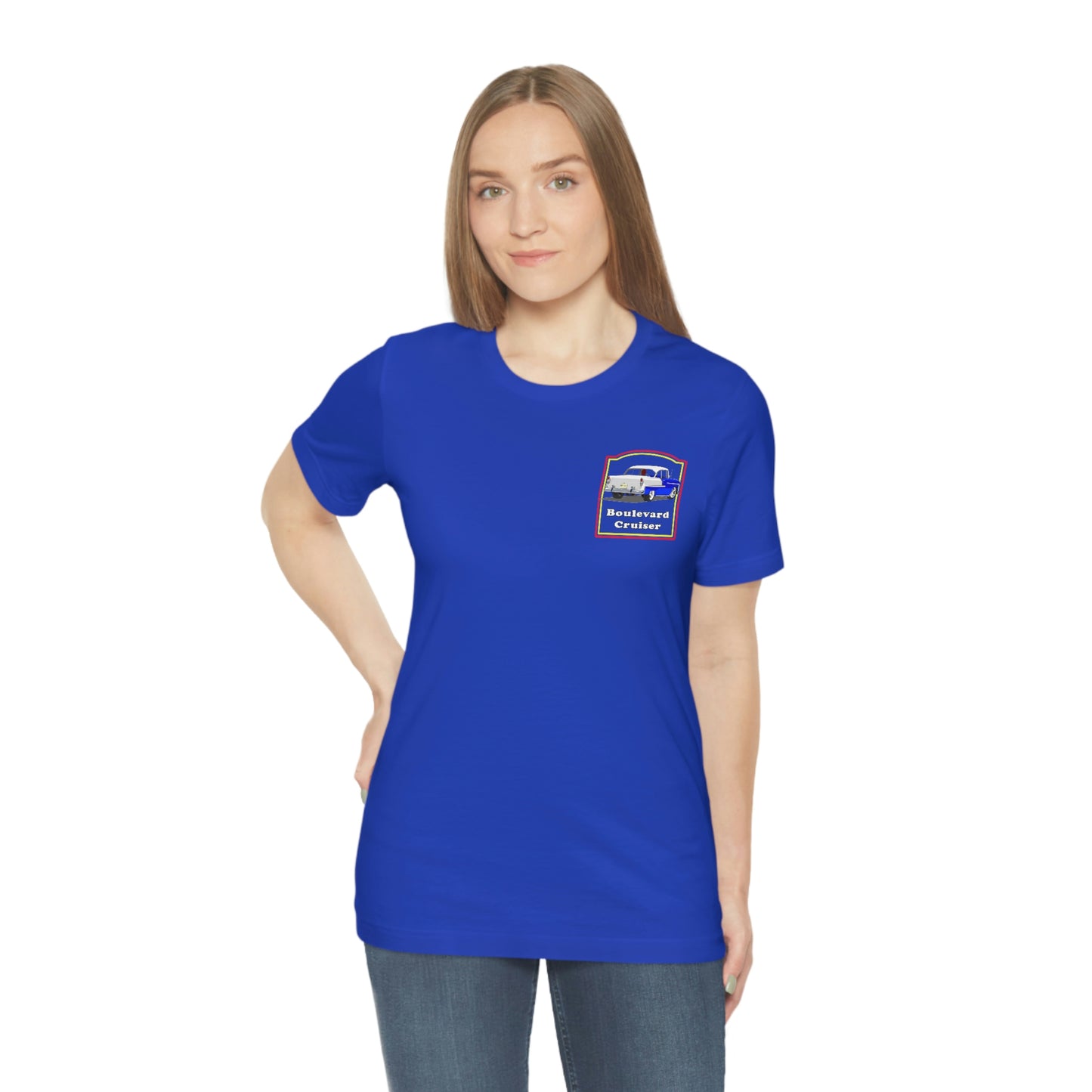 Boulevard Cruiser - Unisex Jersey Short Sleeve Tee - Front and Back Design