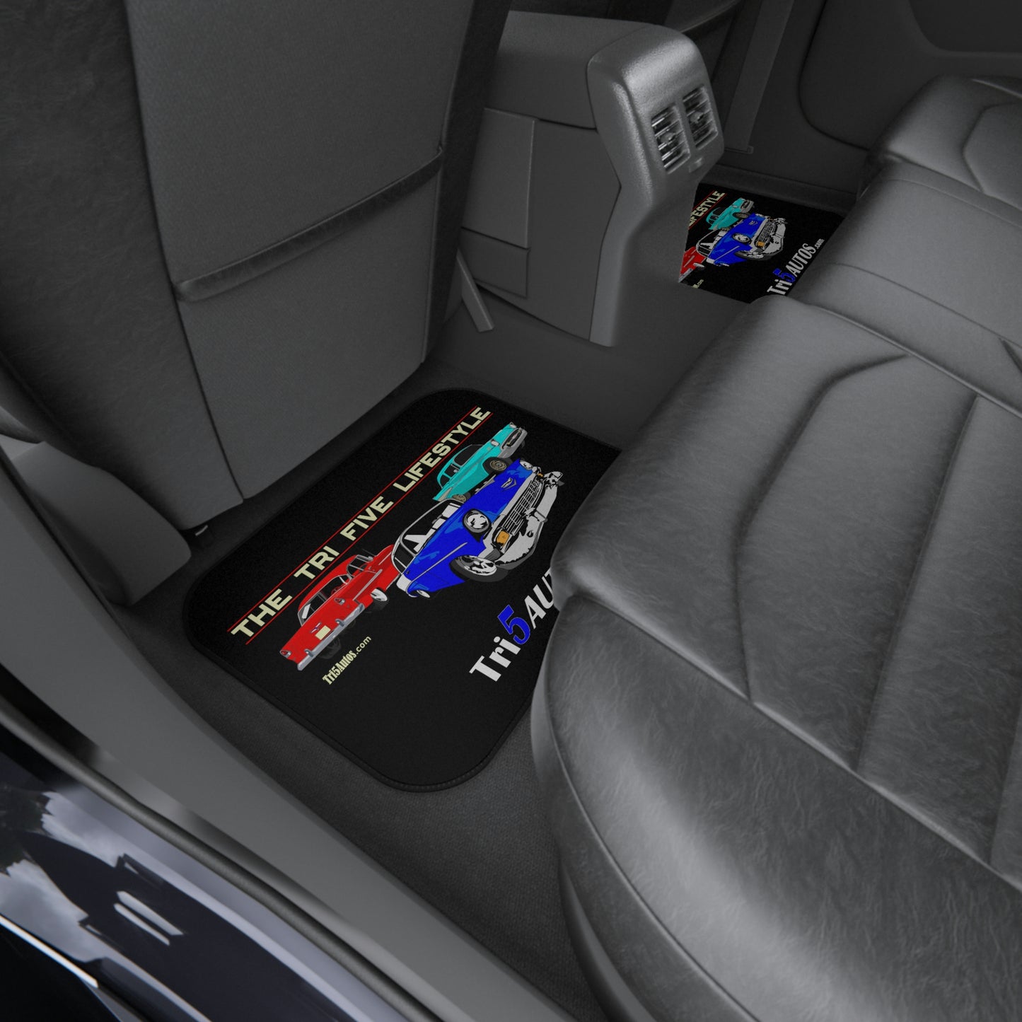 Tri-Five Lifestyle Rear Car Mats (2x Rear) Blue Logo