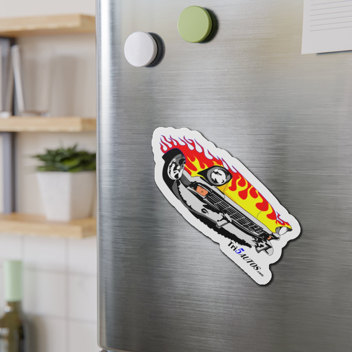 Flamed Tri-Five Die-Cut Magnets