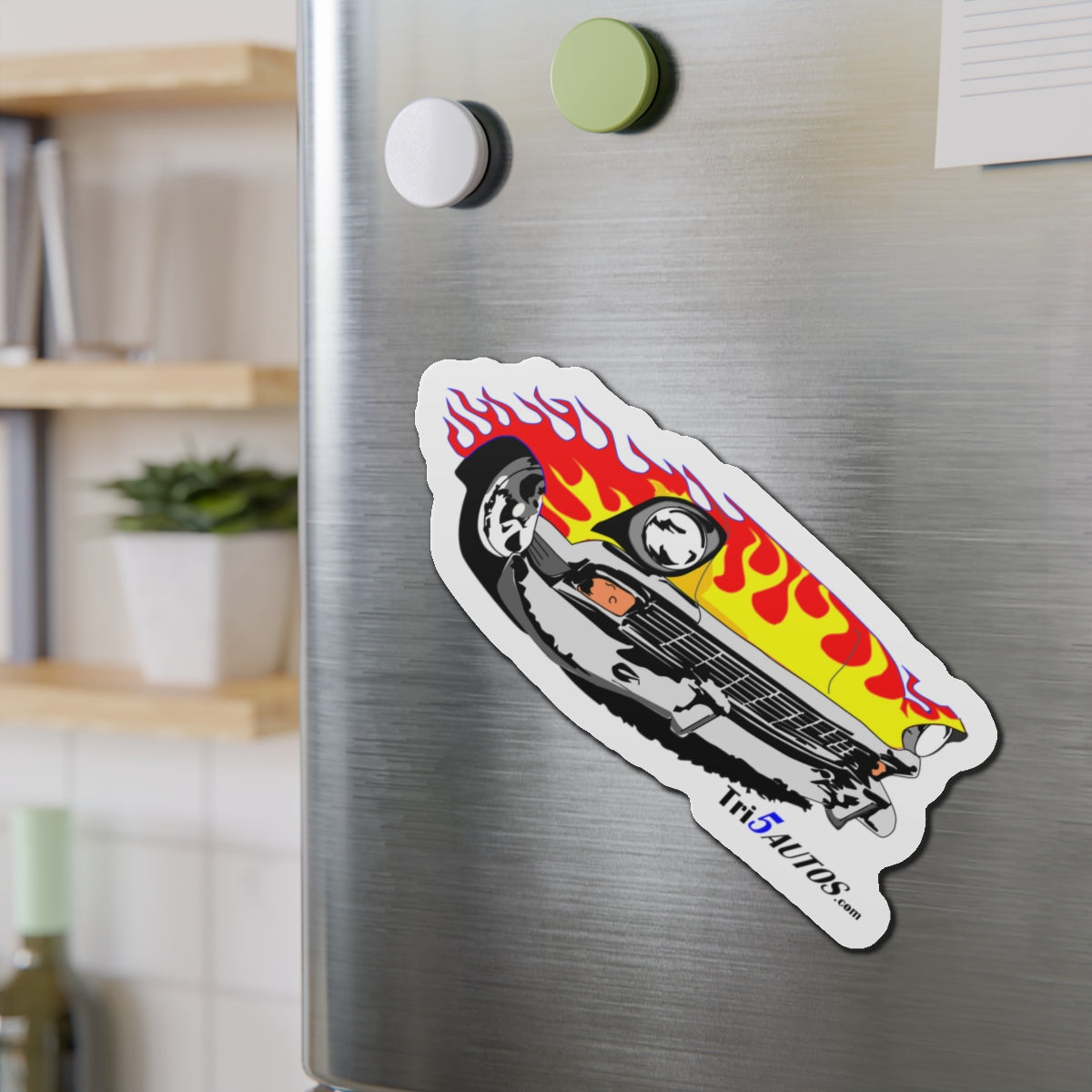 Flamed Tri-Five Die-Cut Magnets
