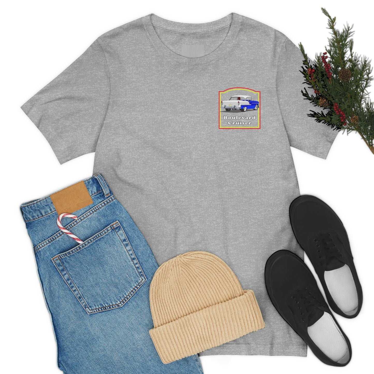 Boulevard Cruiser - Unisex Jersey Short Sleeve Tee - Front and Back Design