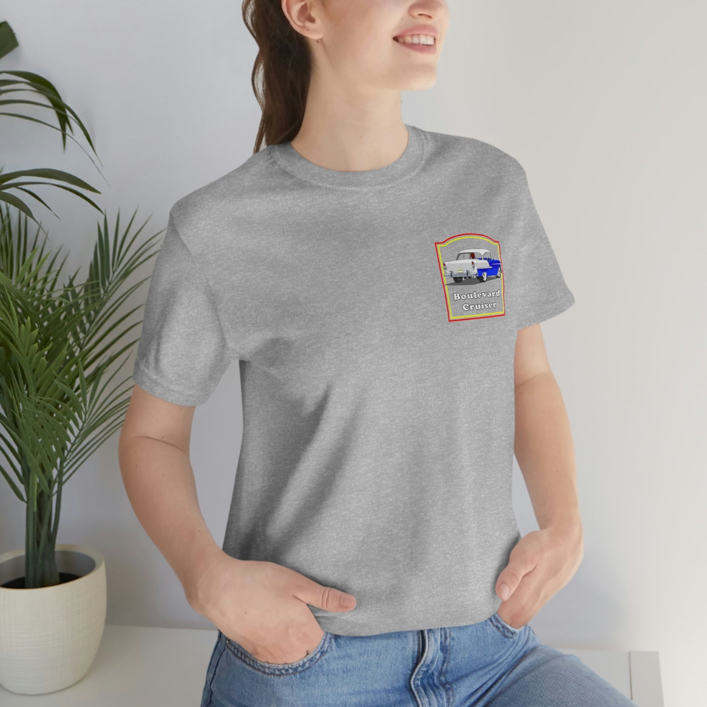 Boulevard Cruiser - Unisex Jersey Short Sleeve Tee - Front and Back Design