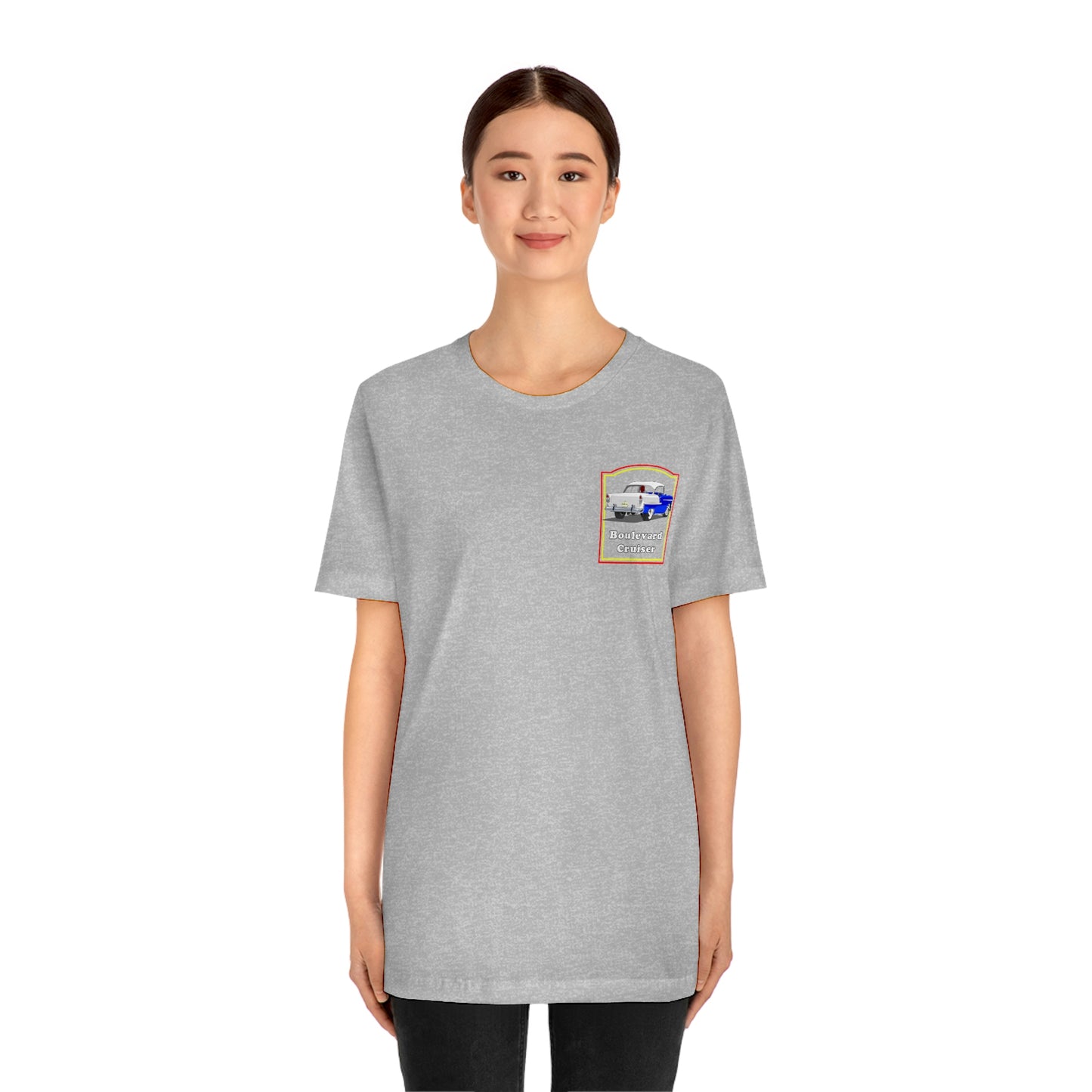 Boulevard Cruiser - Unisex Jersey Short Sleeve Tee - Front and Back Design