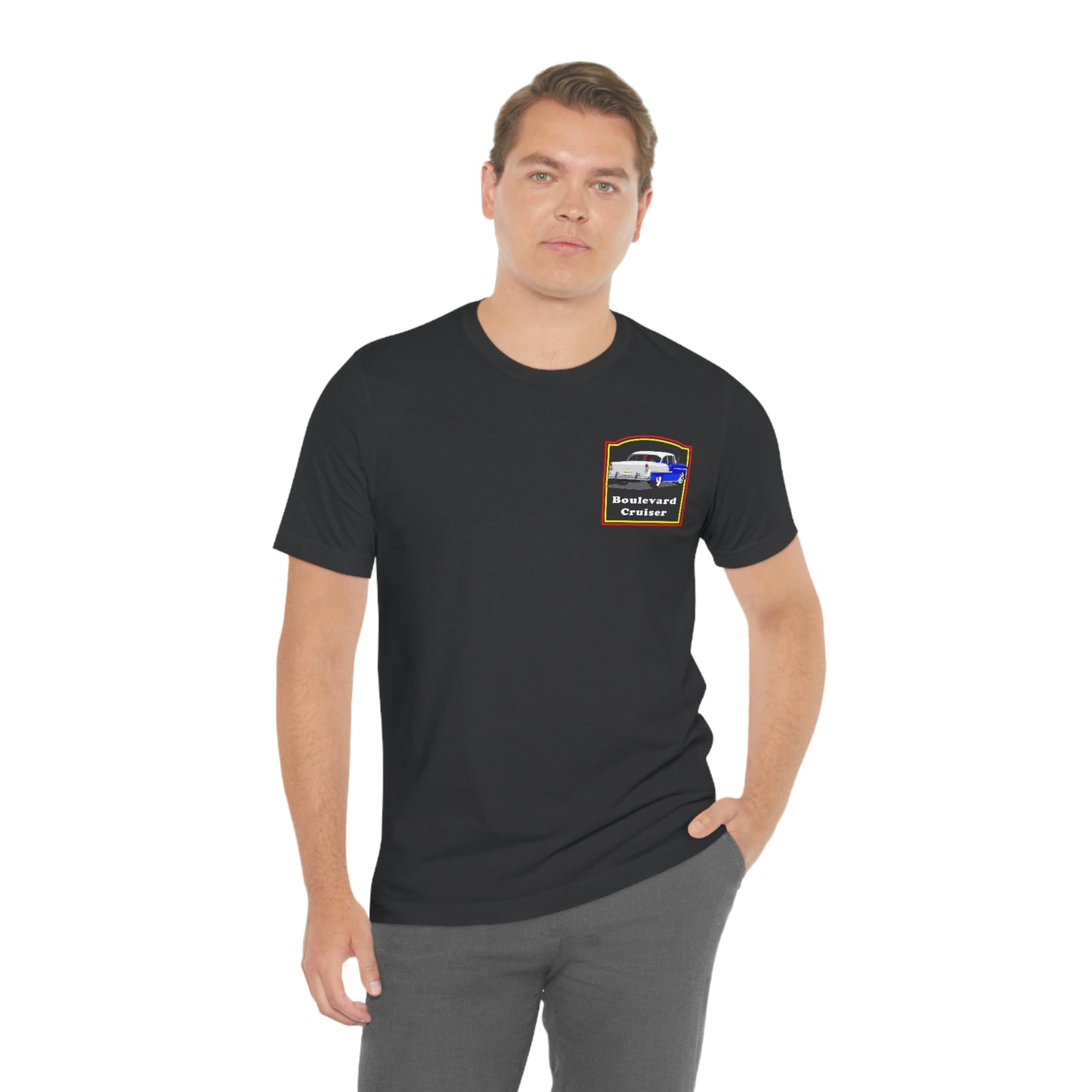Boulevard Cruiser - Unisex Jersey Short Sleeve Tee - Front and Back Design