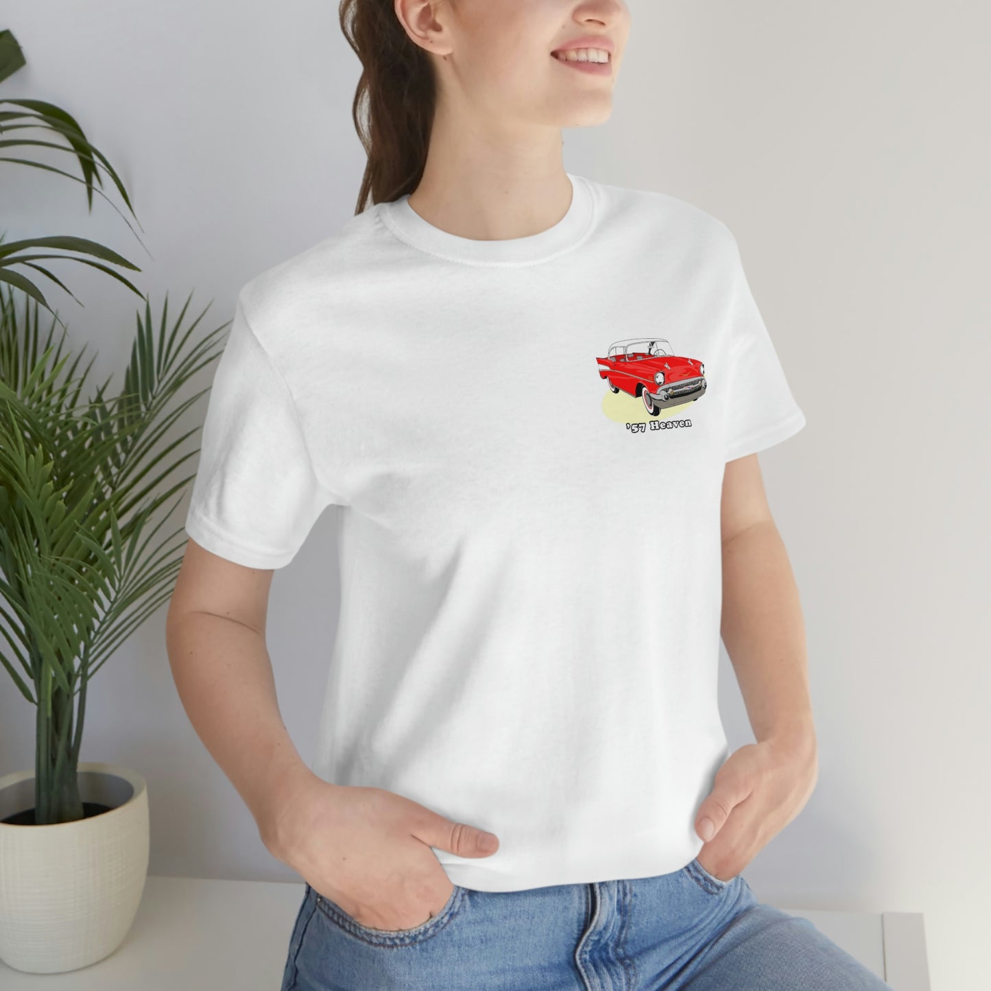 Red 57 Glimpse Heaven - Unisex Jersey Short Sleeve Tee - Front and Back Design