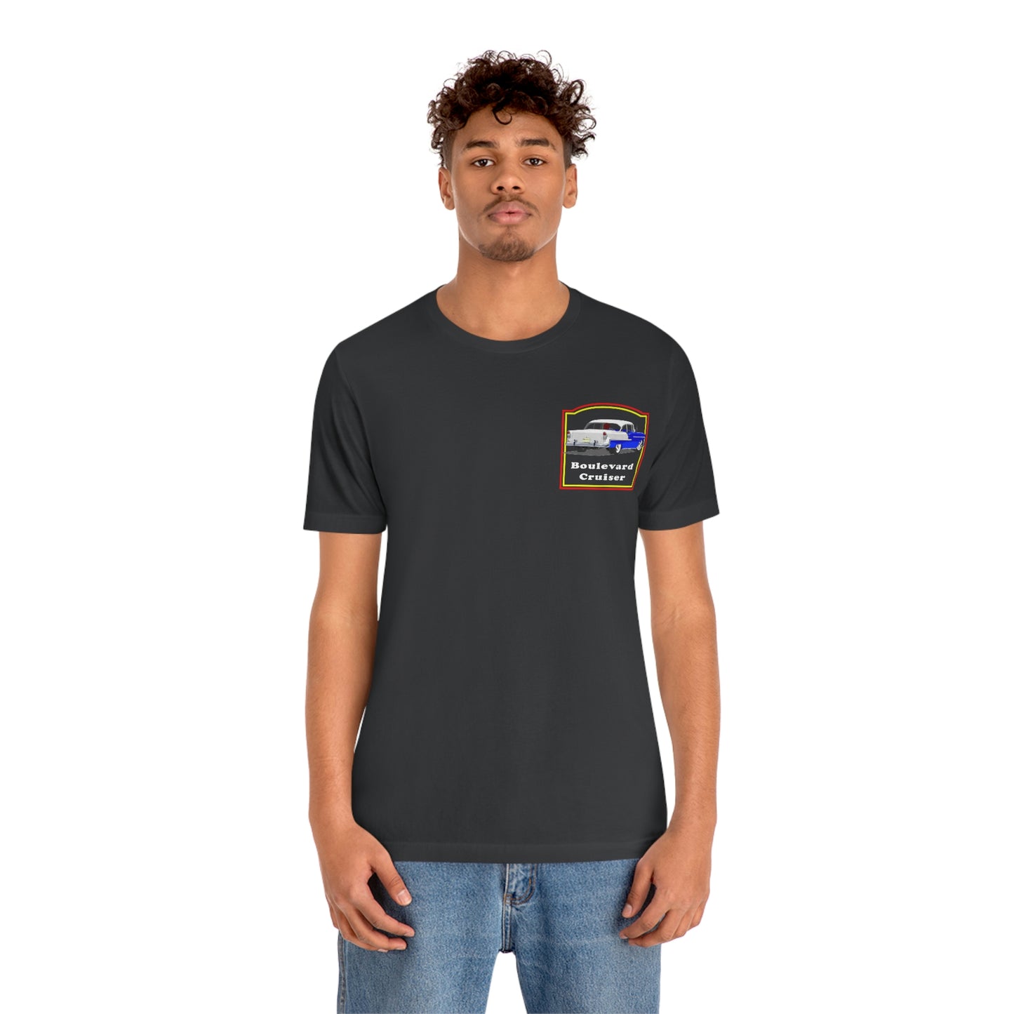 Boulevard Cruiser - Unisex Jersey Short Sleeve Tee - Front and Back Design
