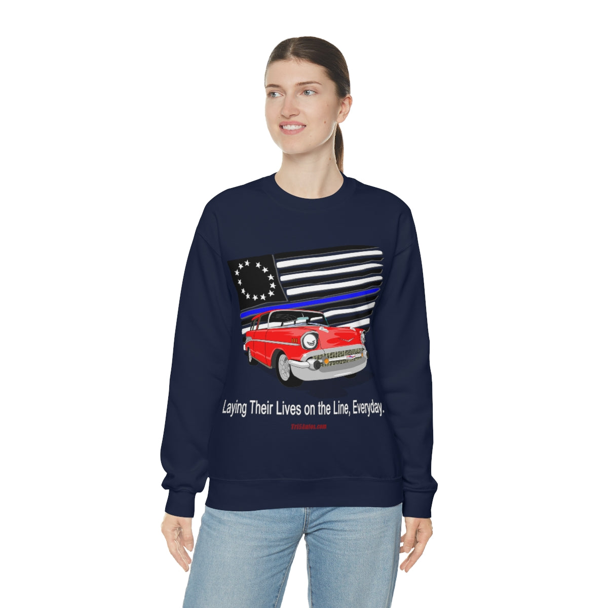 '57 Nomad Thin Blue Line Unisex Heavy Blend™ Crewneck Sweatshirt