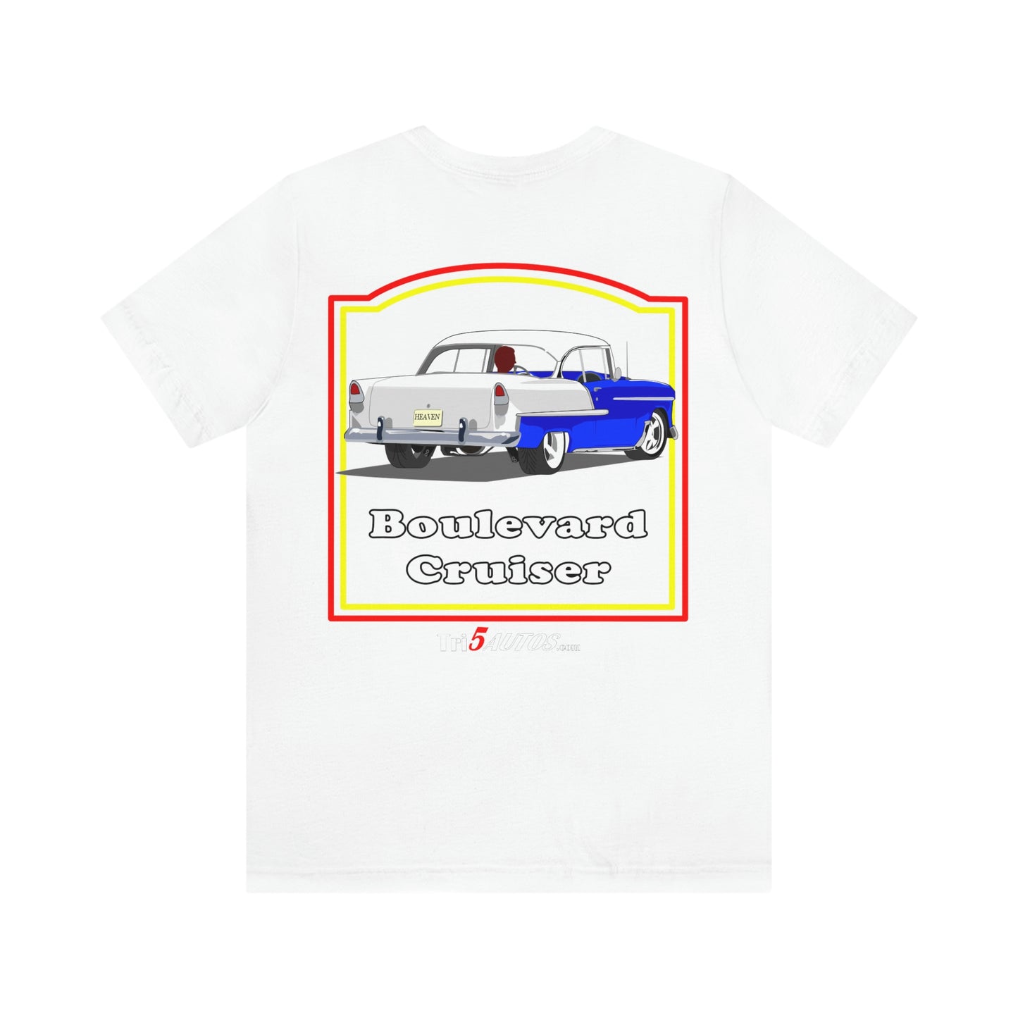 Boulevard Cruiser - Unisex Jersey Short Sleeve Tee - Front and Back Design