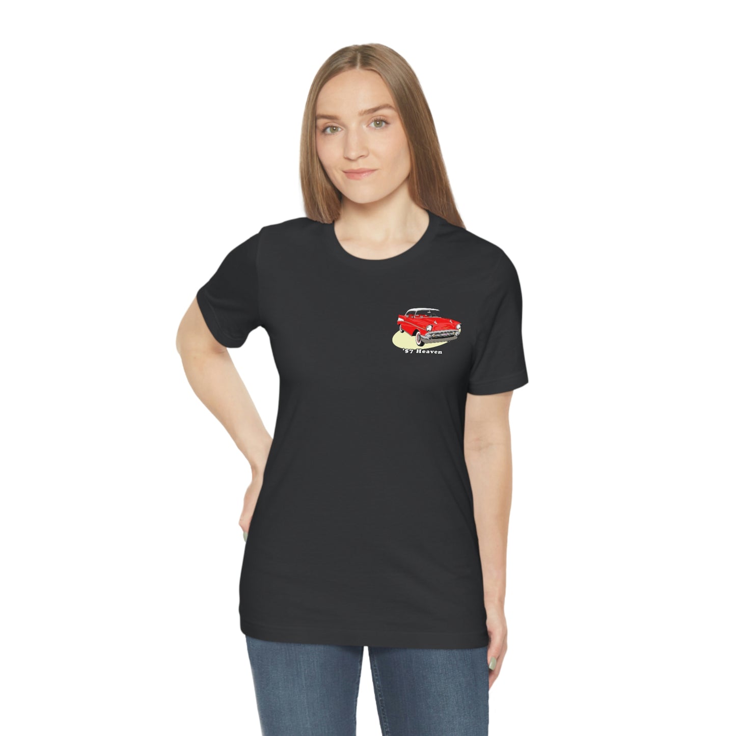 Red 57 Glimpse Heaven - Unisex Jersey Short Sleeve Tee - Front and Back Design