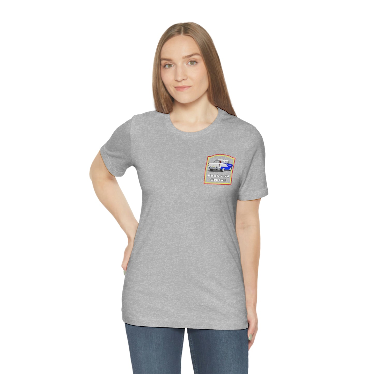 Boulevard Cruiser - Unisex Jersey Short Sleeve Tee - Front and Back Design