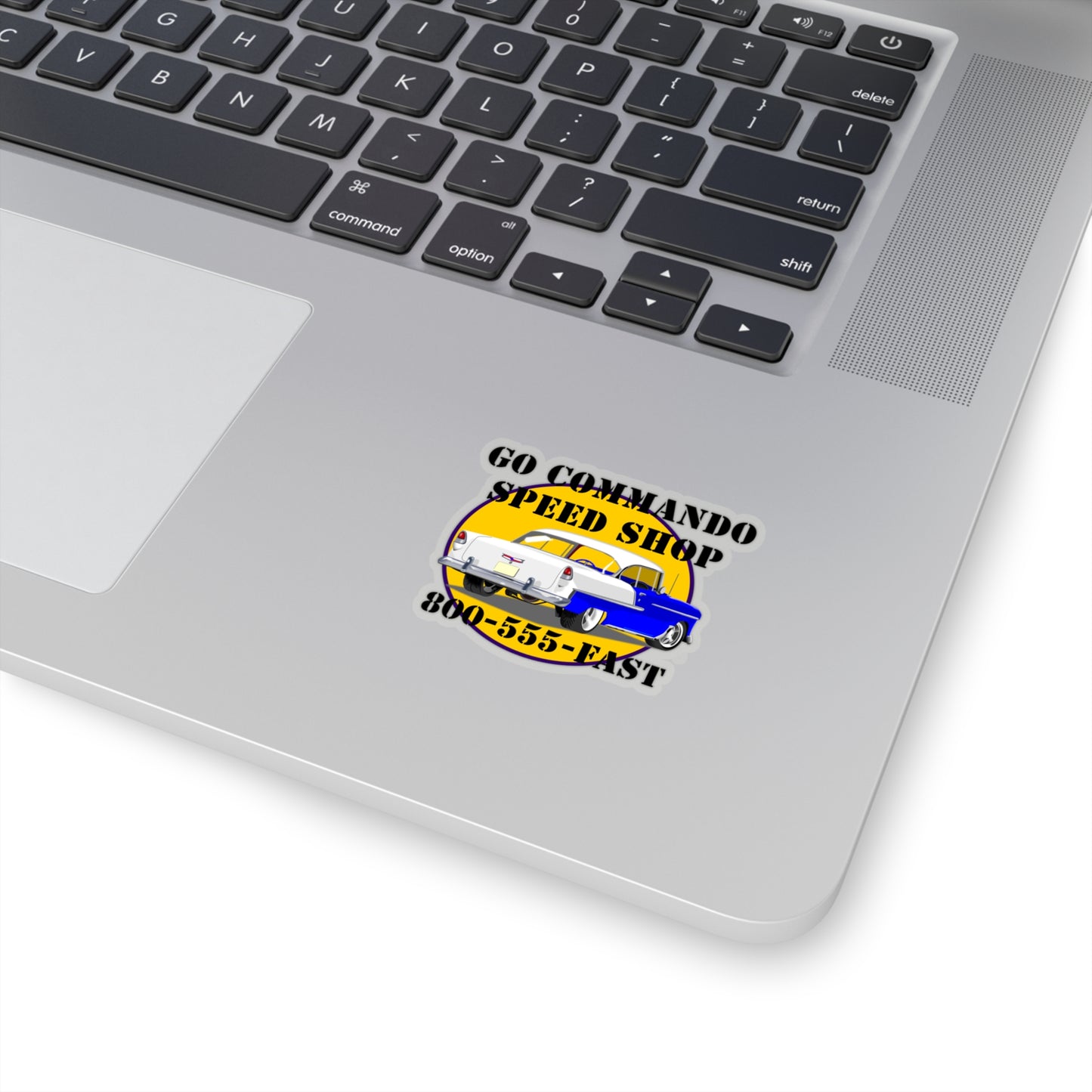 55 Blue Go Commando Speed Shop - Kiss-Cut Stickers