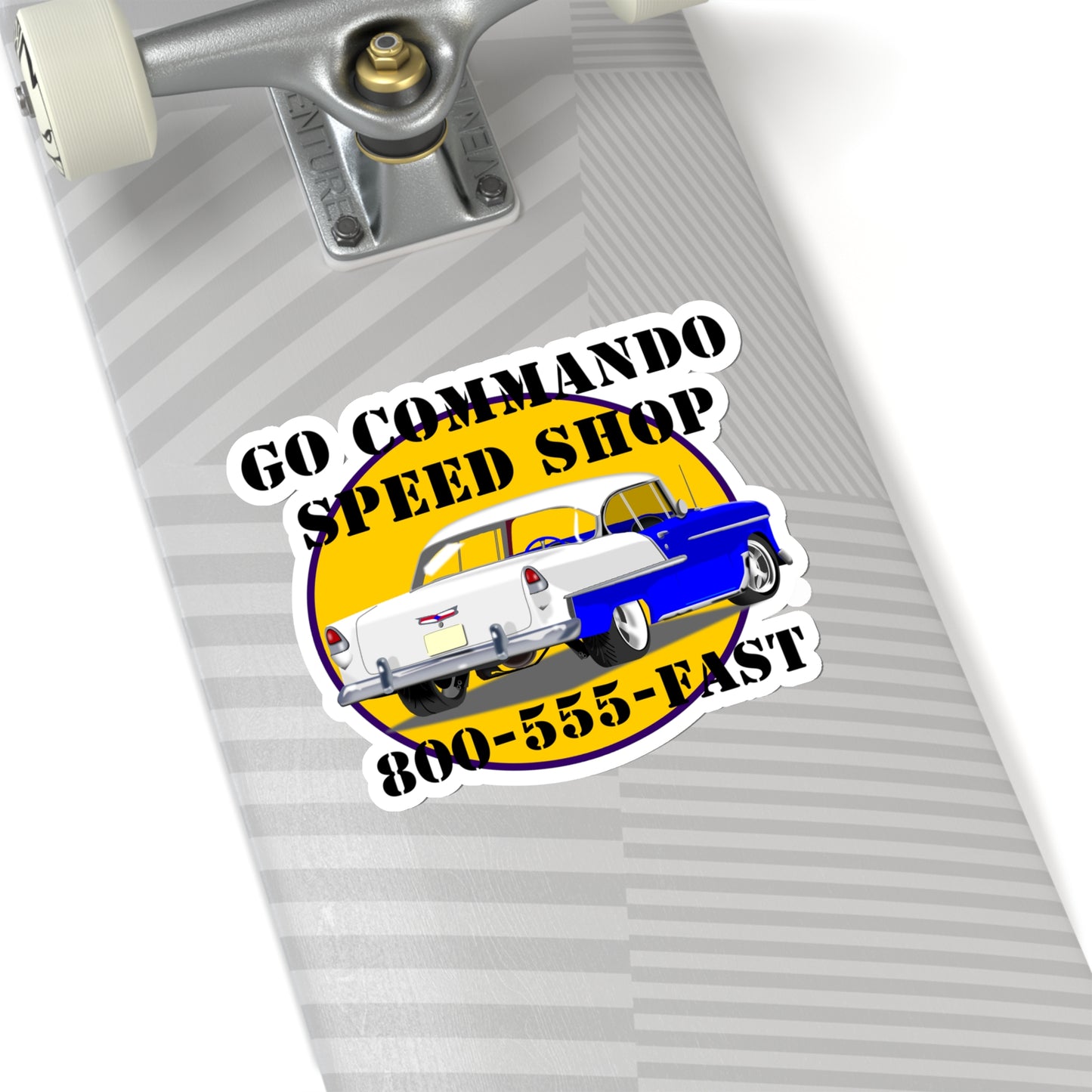 55 Blue Go Commando Speed Shop - Kiss-Cut Stickers