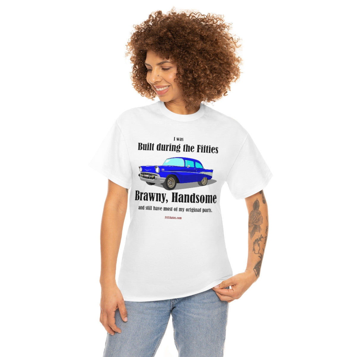 57 Built White Unisex Heavy Cotton Tee
