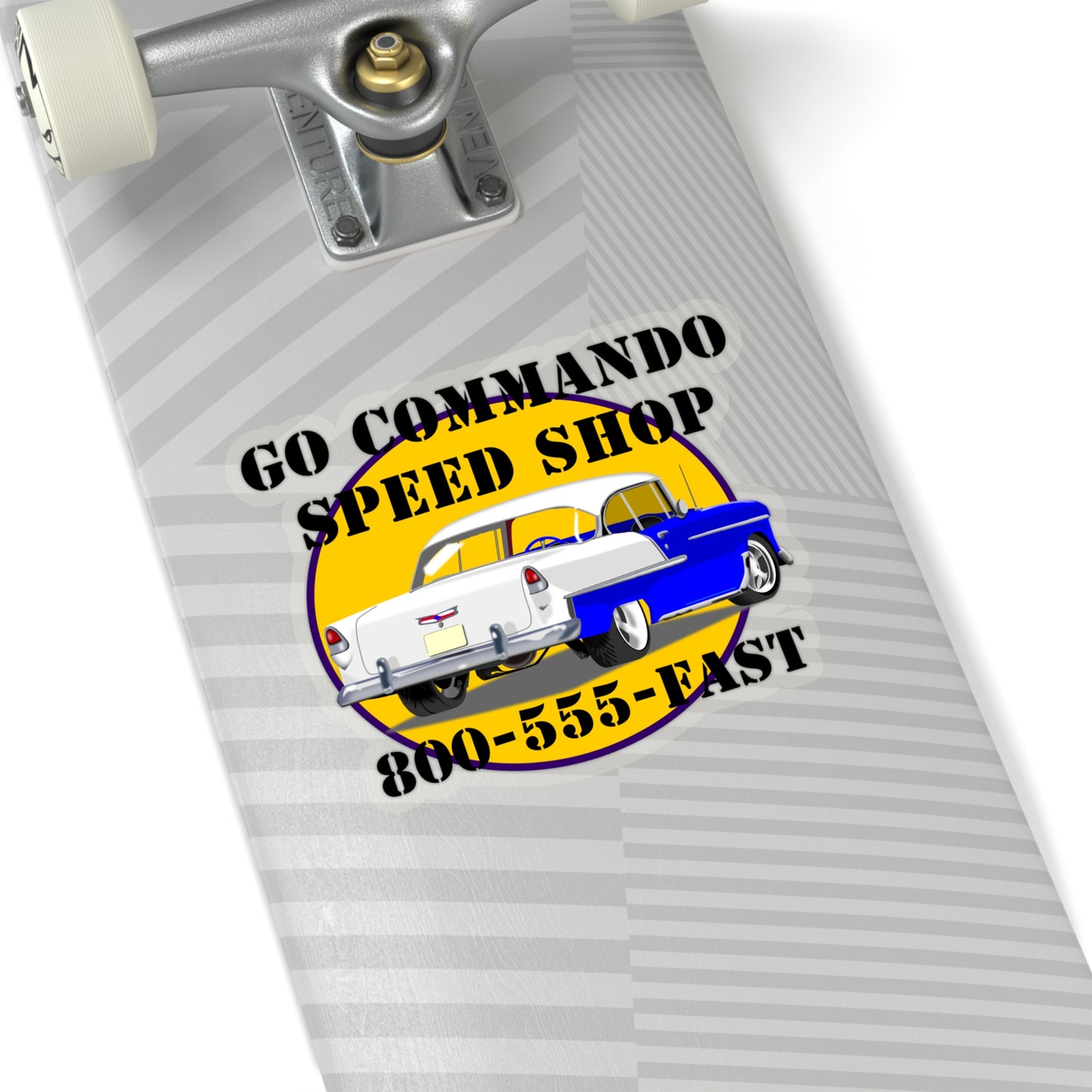 55 Blue Go Commando Speed Shop - Kiss-Cut Stickers