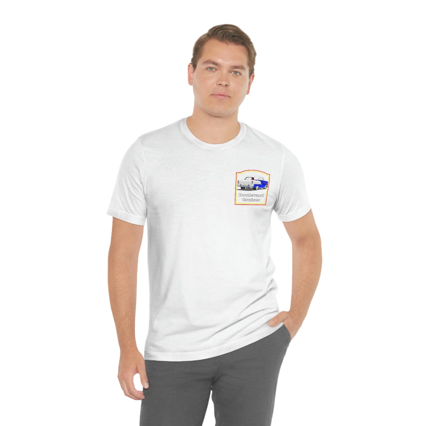 Boulevard Cruiser - Unisex Jersey Short Sleeve Tee - Front and Back Design