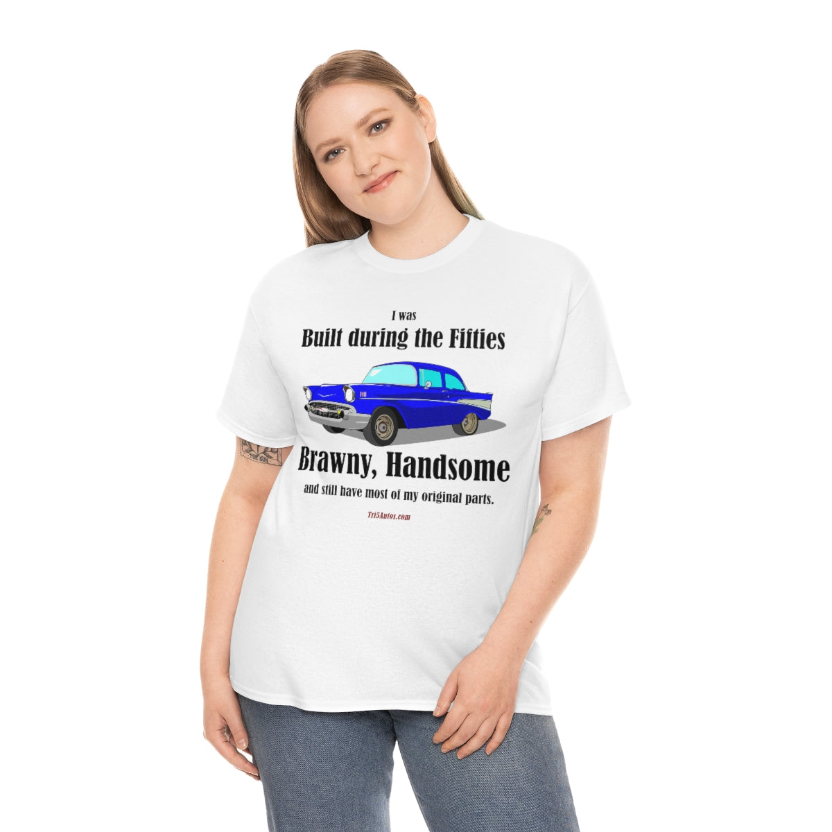 57 Built White Unisex Heavy Cotton Tee