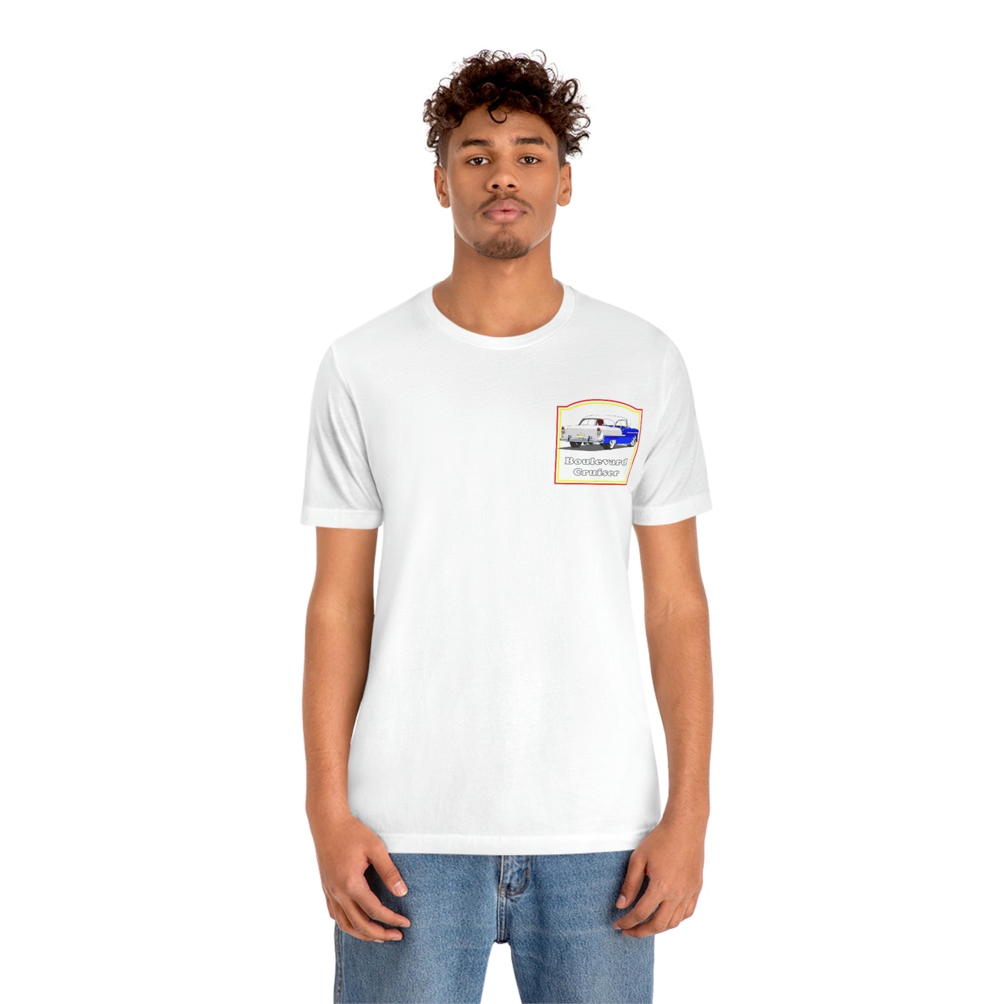 Boulevard Cruiser - Unisex Jersey Short Sleeve Tee - Front and Back Design