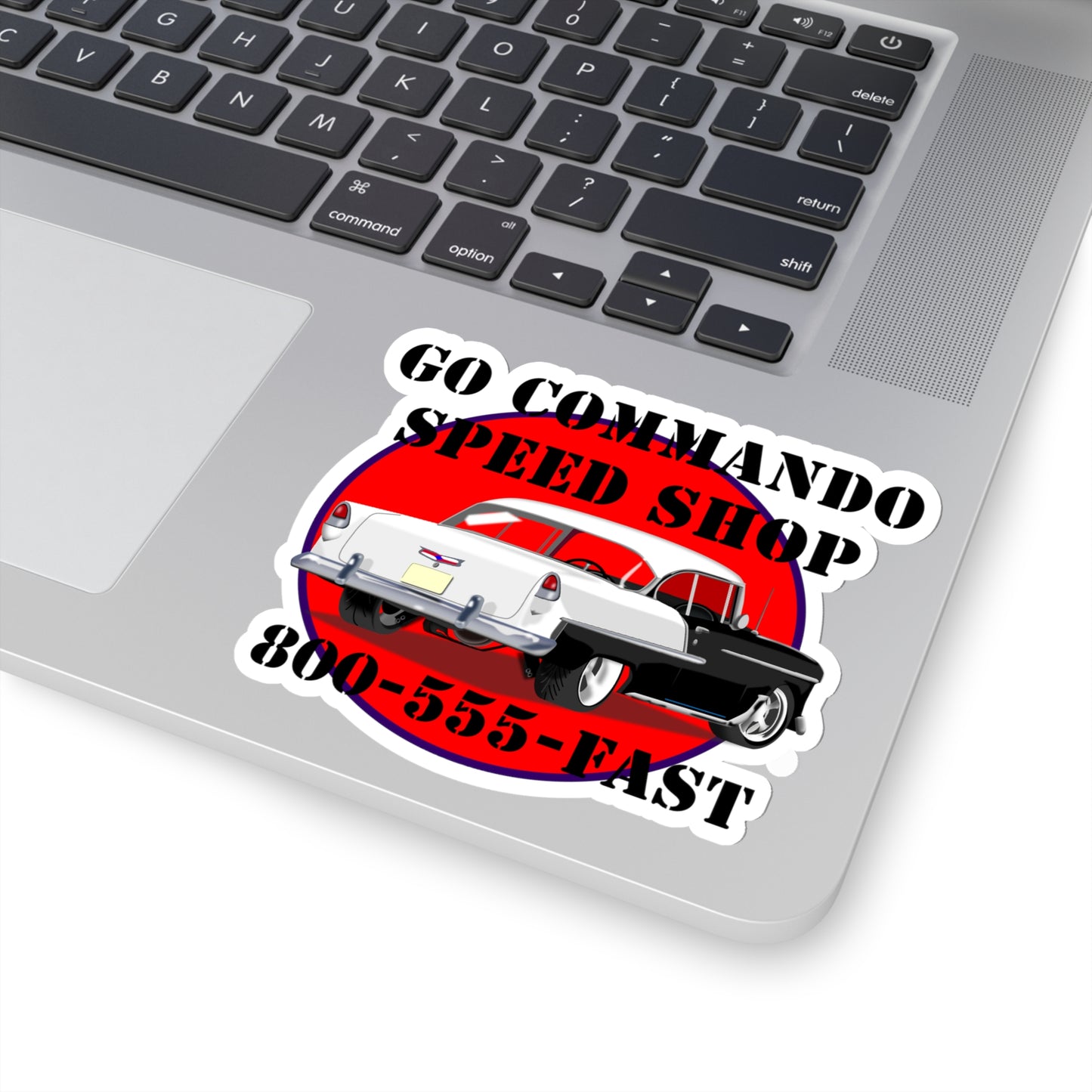 55 Black Go Commando Speed Shop - Kiss-Cut Stickers