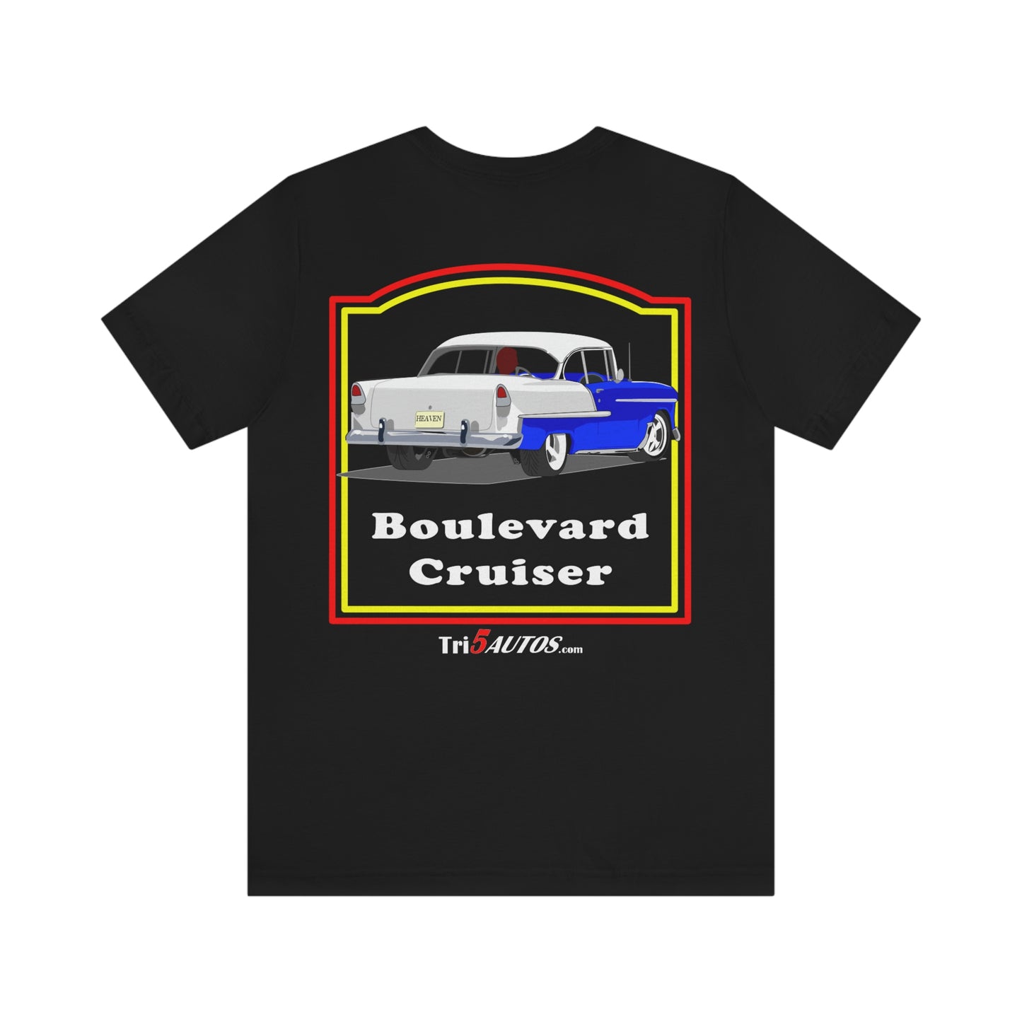 Boulevard Cruiser - Unisex Jersey Short Sleeve Tee - Front and Back Design
