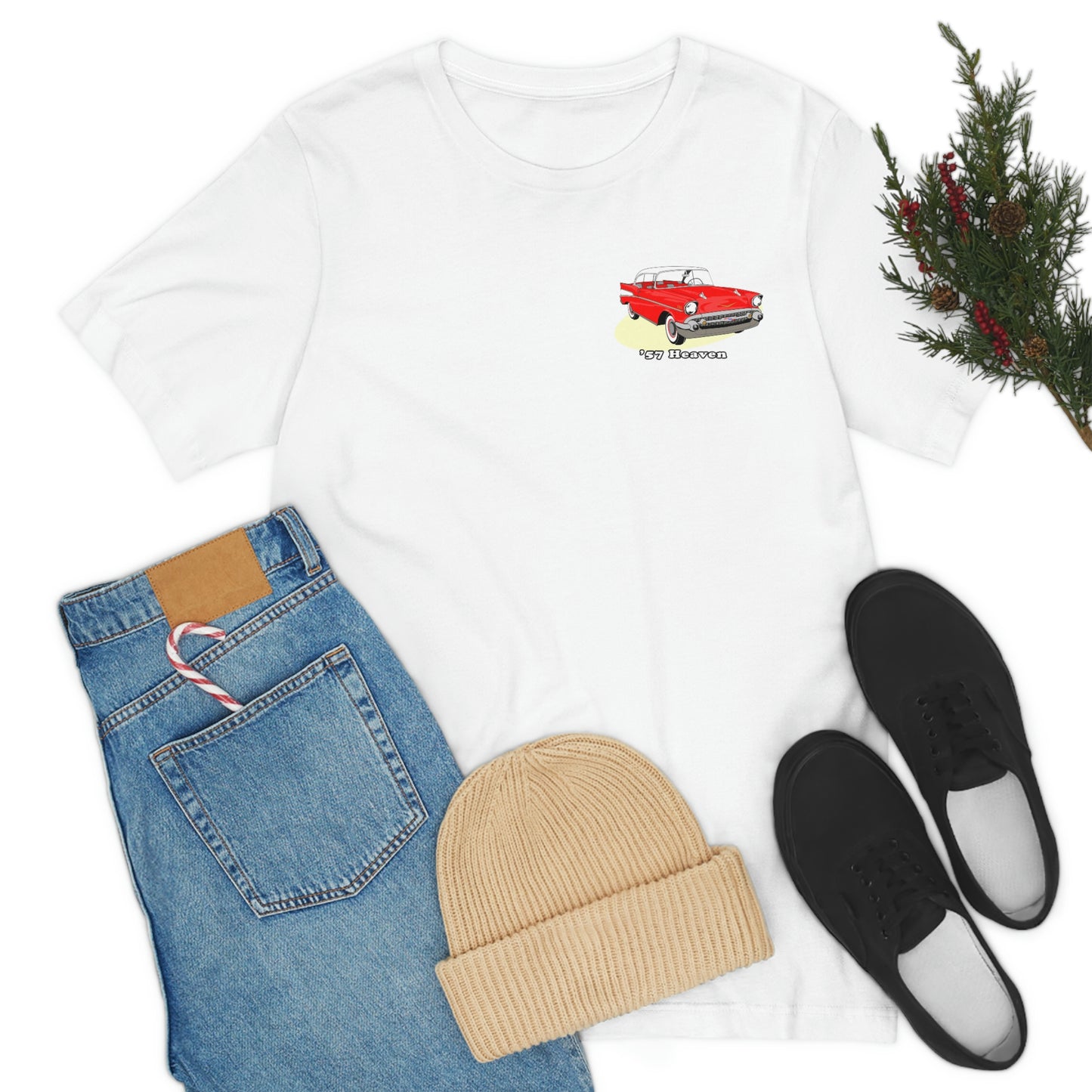 Red 57 Glimpse Heaven - Unisex Jersey Short Sleeve Tee - Front and Back Design