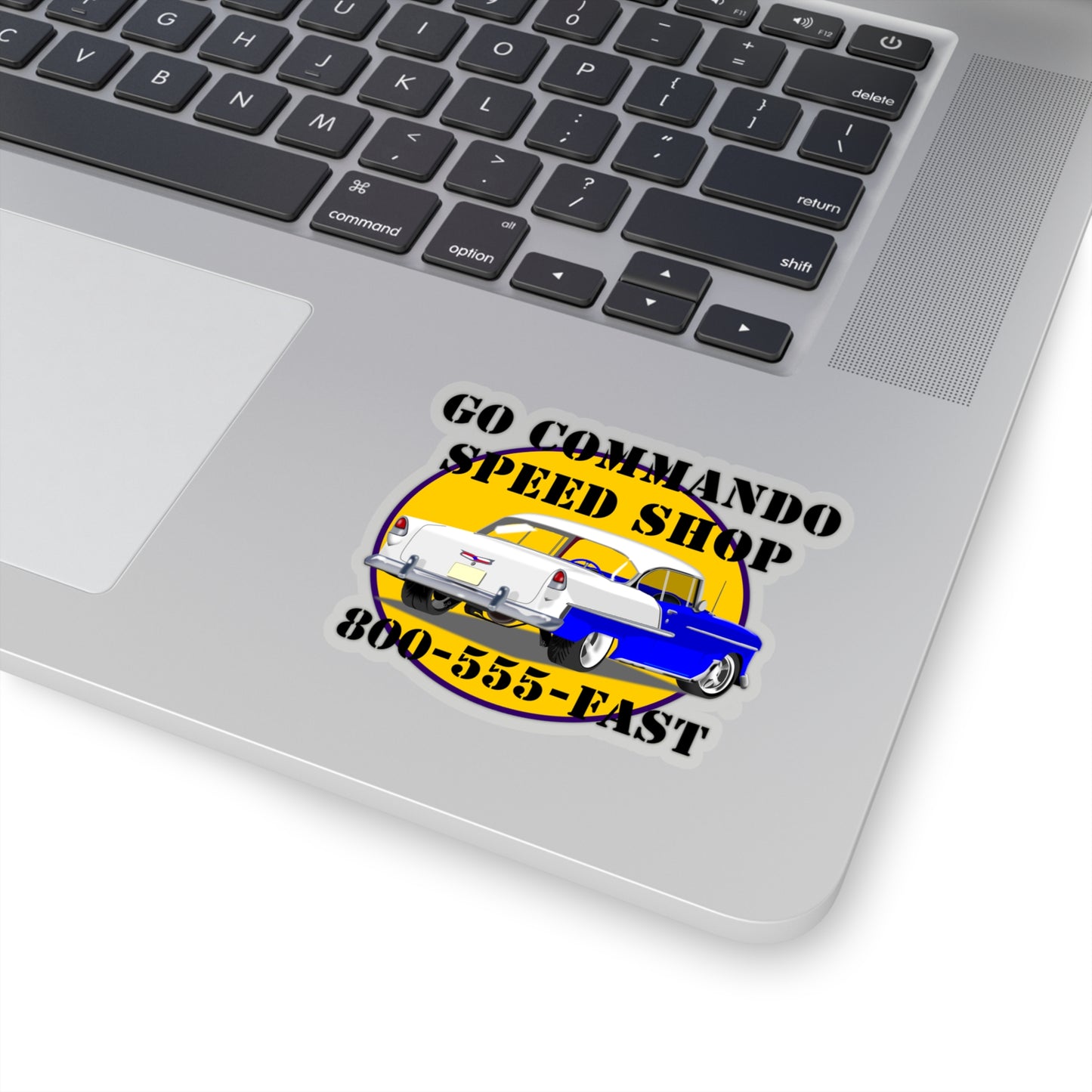 55 Blue Go Commando Speed Shop - Kiss-Cut Stickers