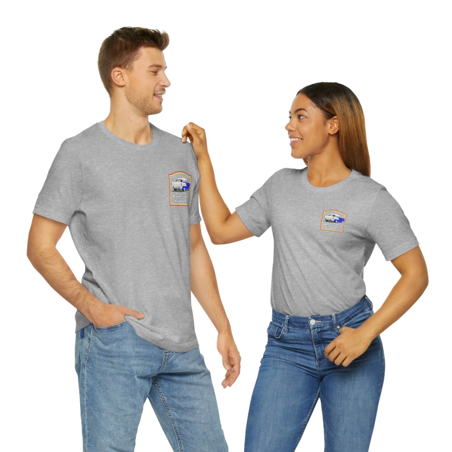 Boulevard Cruiser - Unisex Jersey Short Sleeve Tee - Front and Back Design