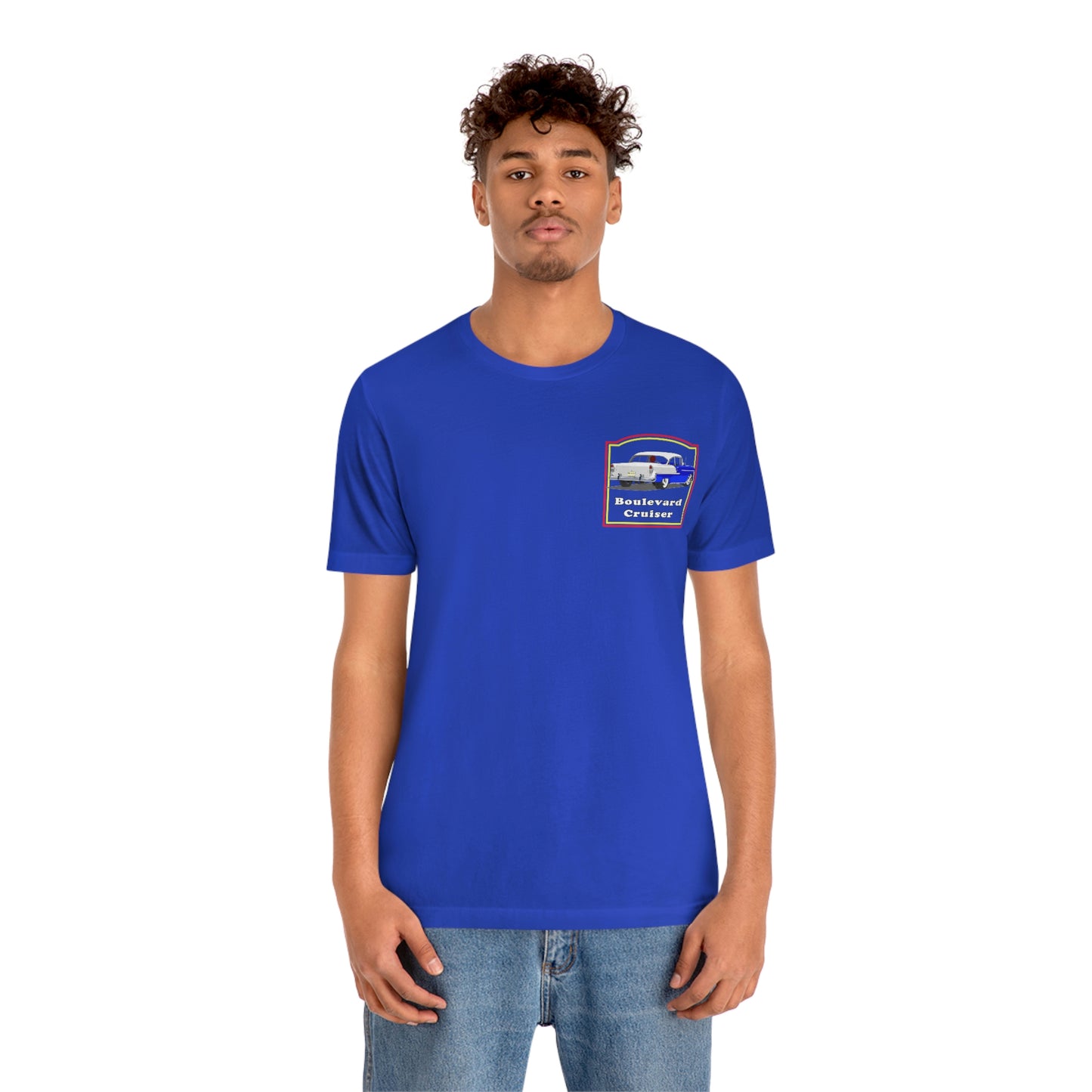 Boulevard Cruiser - Unisex Jersey Short Sleeve Tee - Front and Back Design