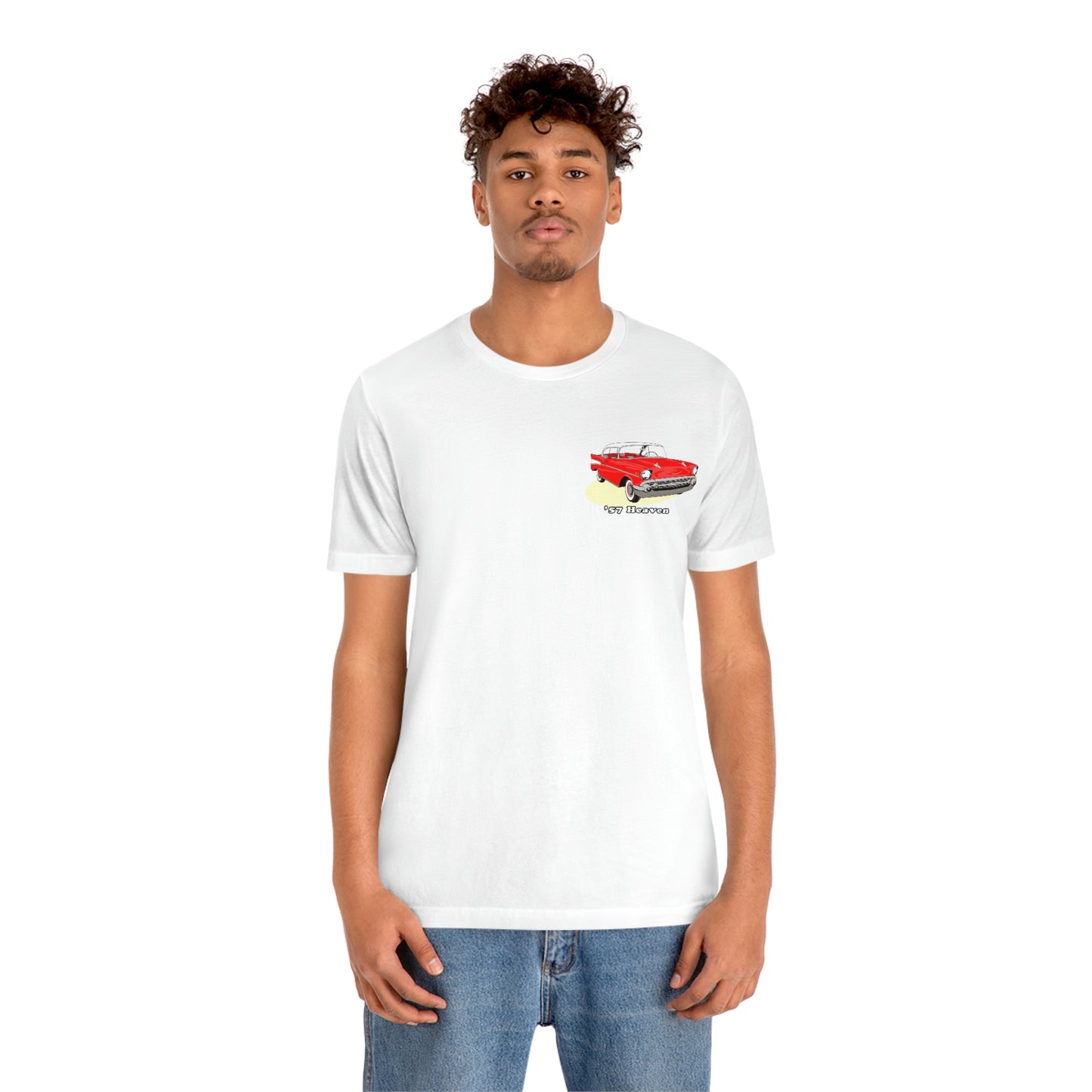 Red 57 Glimpse Heaven - Unisex Jersey Short Sleeve Tee - Front and Back Design