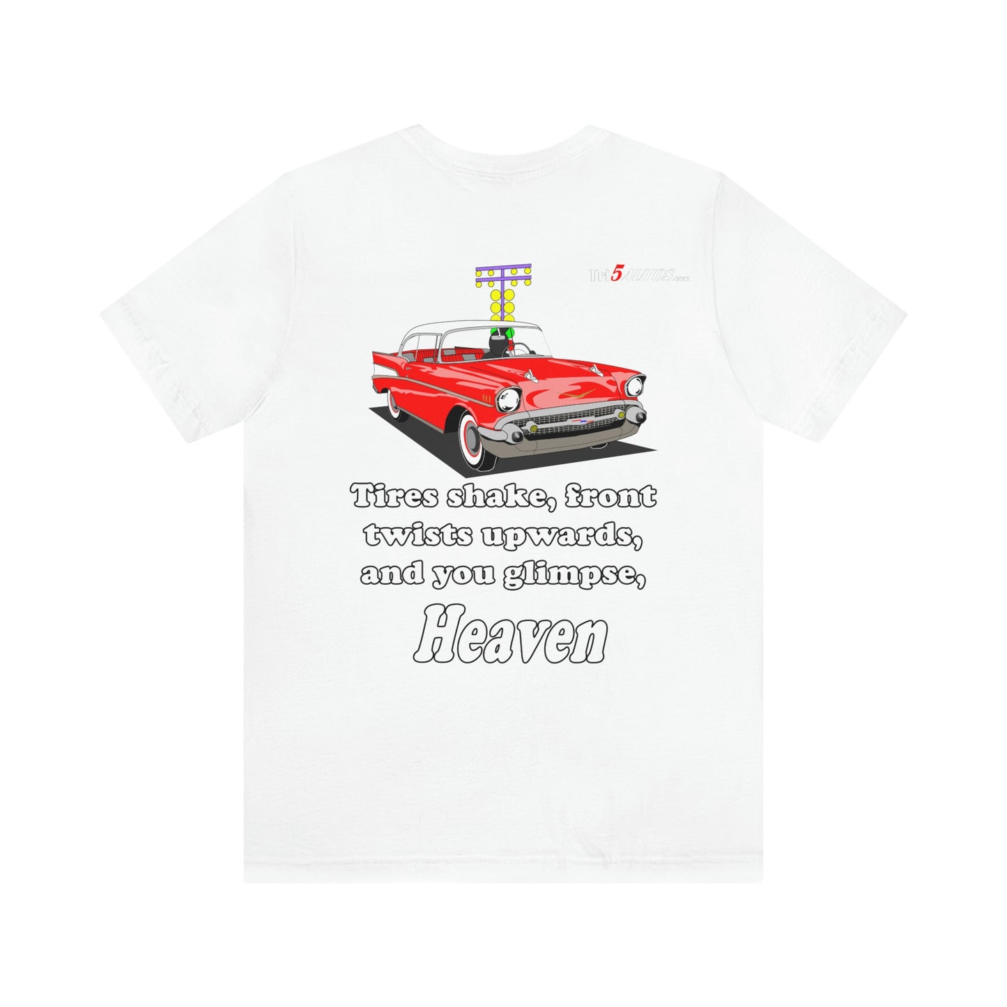Red 57 Glimpse Heaven - Unisex Jersey Short Sleeve Tee - Front and Back Design