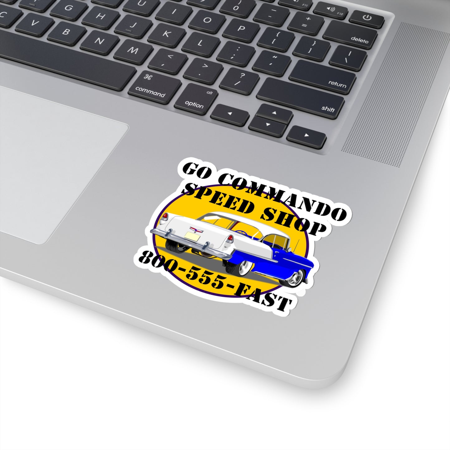 55 Blue Go Commando Speed Shop - Kiss-Cut Stickers