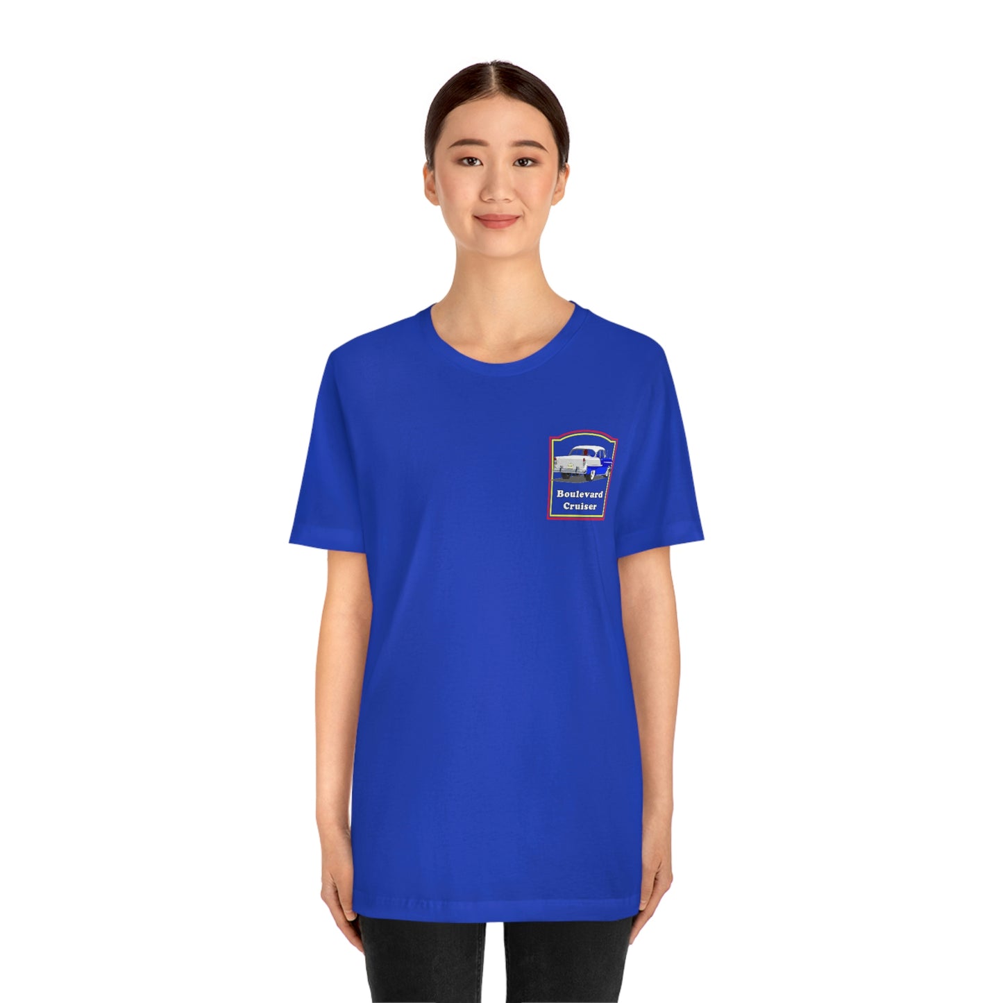 Boulevard Cruiser - Unisex Jersey Short Sleeve Tee - Front and Back Design
