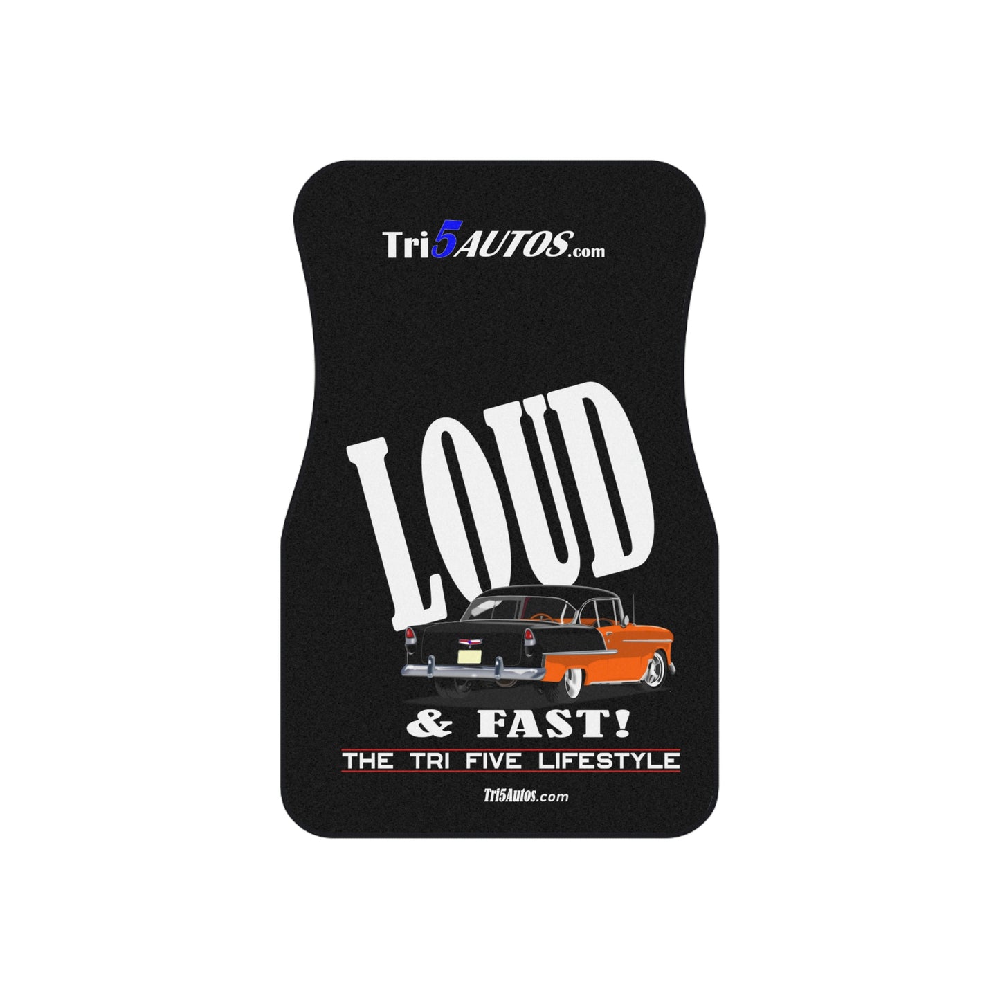 55 LOUD & Fast!  - Two Tone Chev Front Car Mats (2x Front)