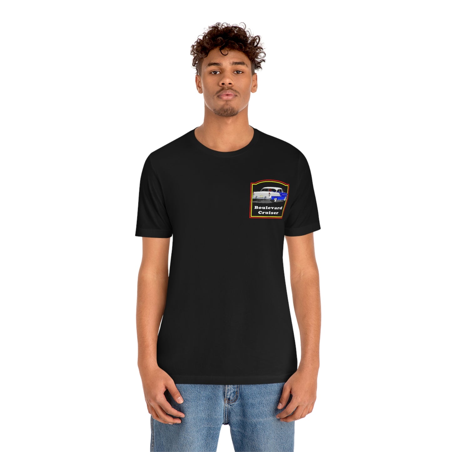 Boulevard Cruiser - Unisex Jersey Short Sleeve Tee - Front and Back Design